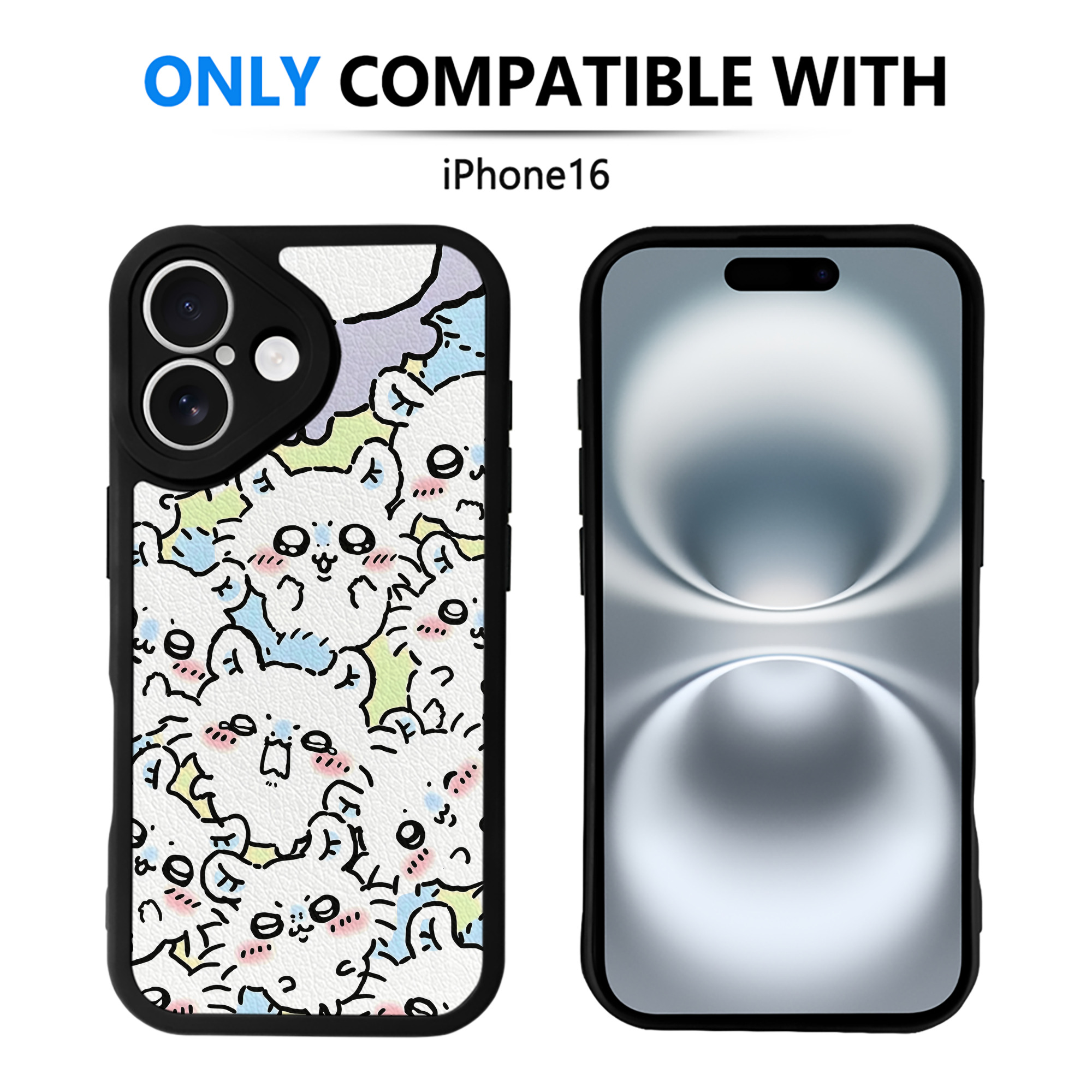 （画像用） ちいかわ Chii-kawa 【iPhone 16シリーズ対応】シリコンスマホケース（レザー調） 材質：シリコン
